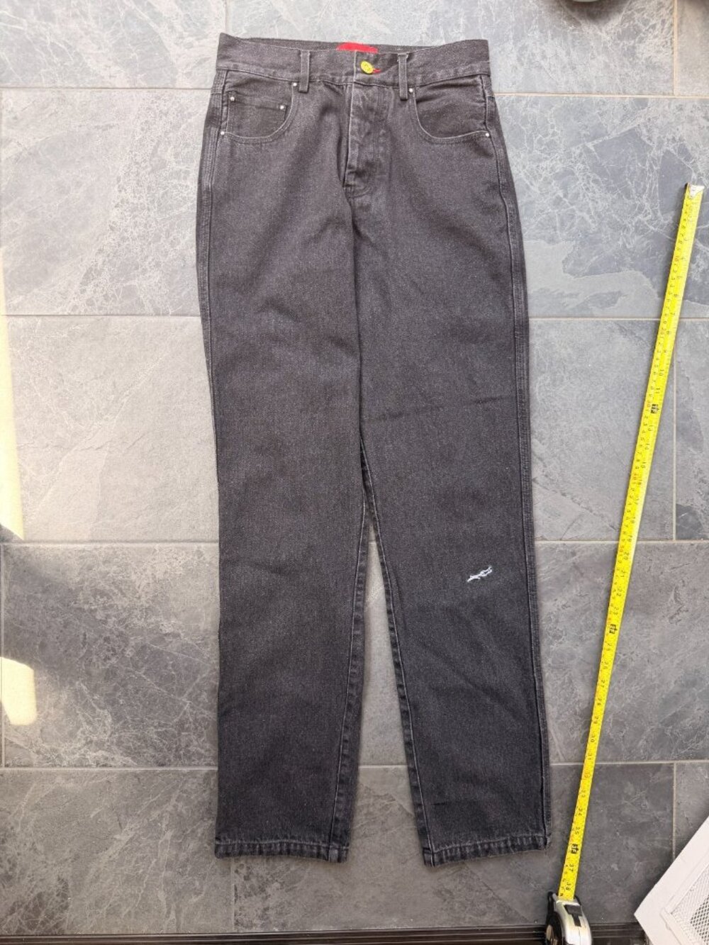 FUGAZI black denim jeans 25" waist w detailing
